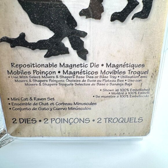 Tim Holtz Sizzix Movers & Shapers Mini Cat & Raven Magnetic Die Set - Picture 3 of 5
